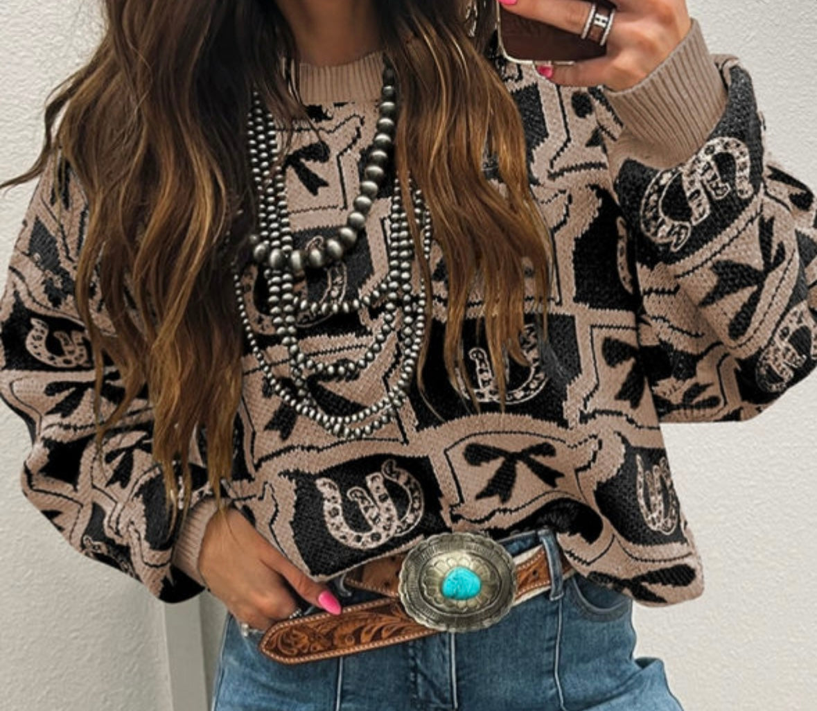 Horseshoe Bow Sweater