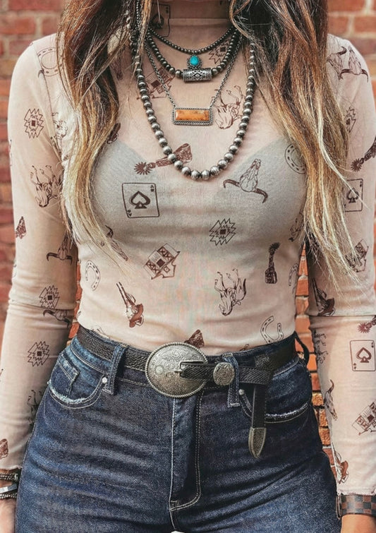 Western Mesh Top