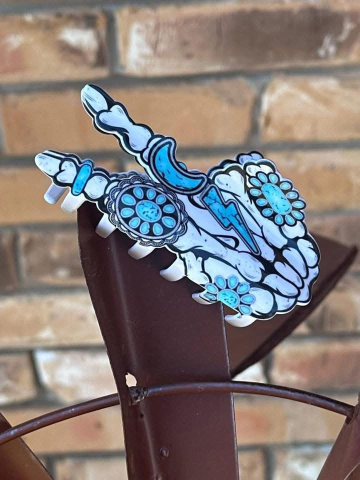 Skelly Peace Claw Clip