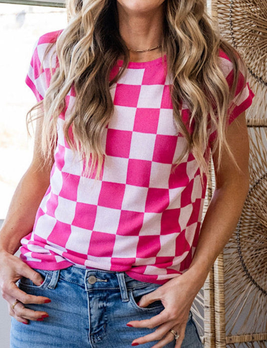 Pink Checkered Top