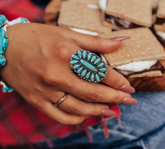 Vintage Oval Turq Ring